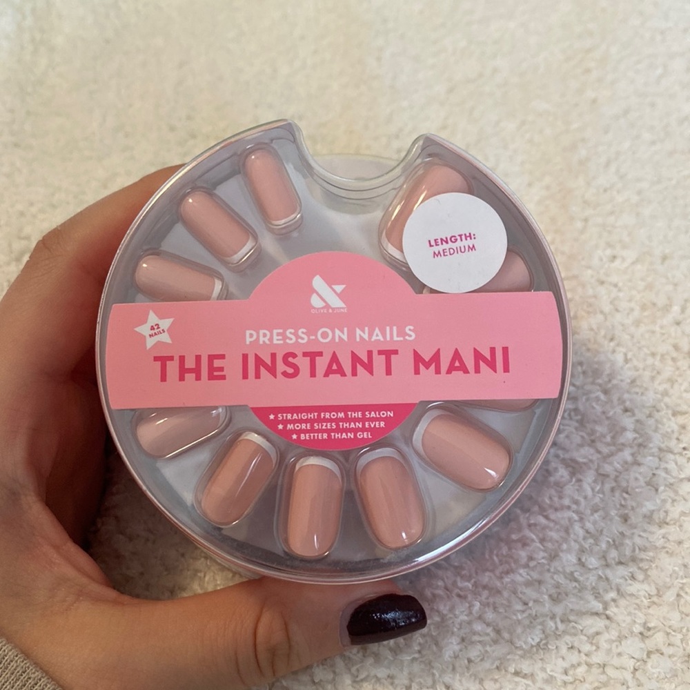 Olive and June Fake Nails - Pink French - Medium